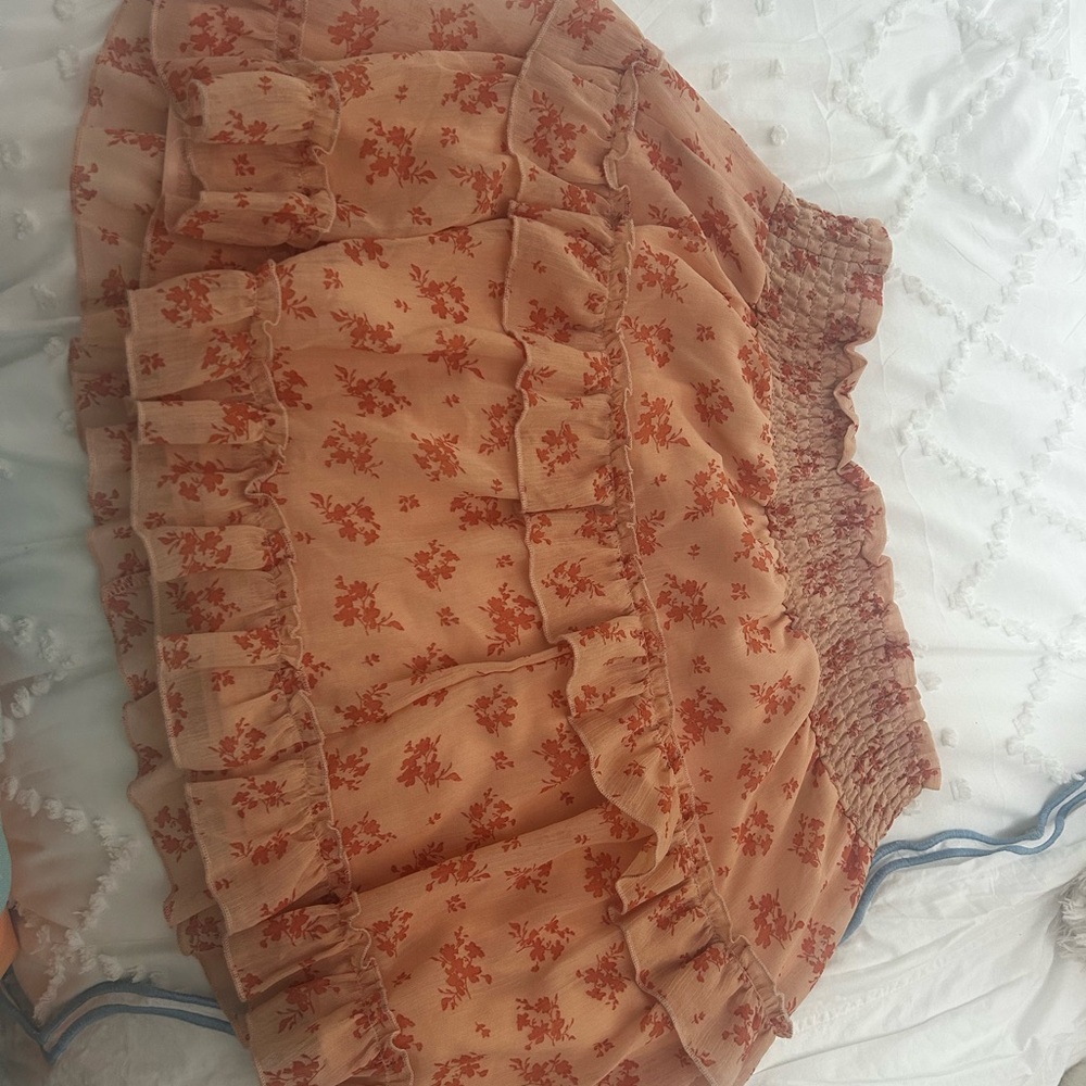 Altar'd State Peach Floral Skirt